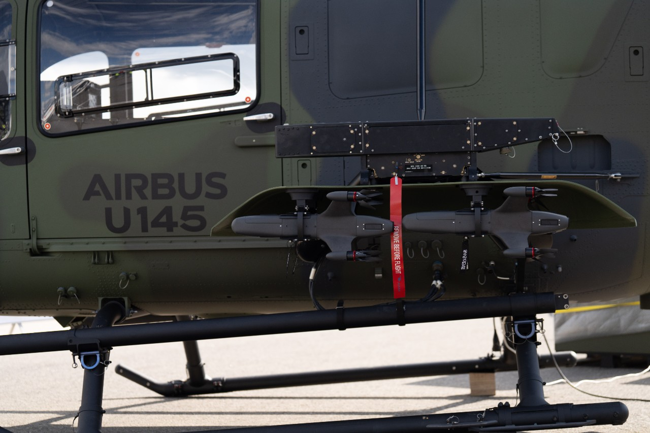 Airbus and Quantum link helicopters with drone interceptors